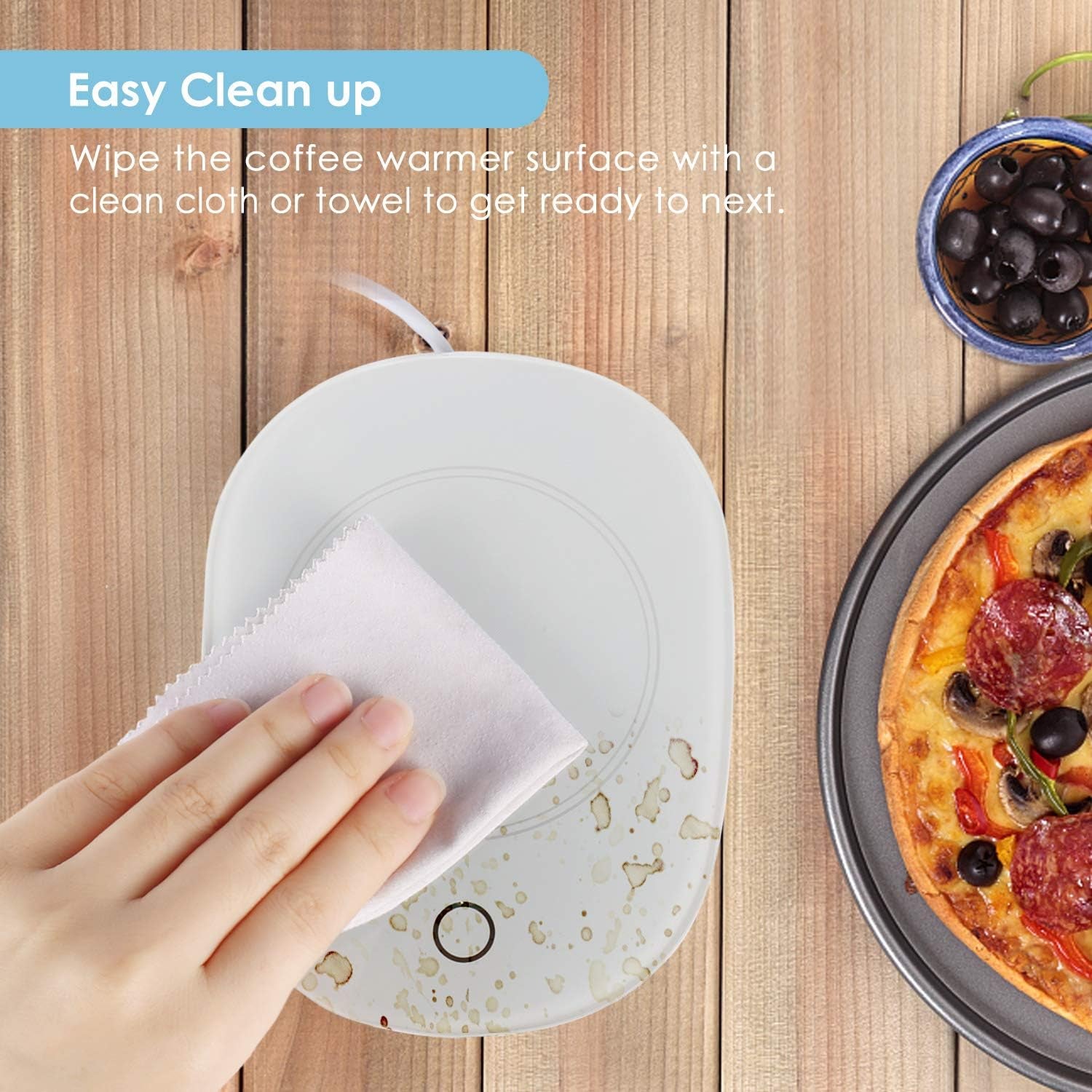 Coffee Mug Warmer for Desk with Auto Shut Off, Coffee Cup Warmer for Desk Office Home, Electric Beverage Warmer Plate for Coffee Tea Milk and Cocoa, White